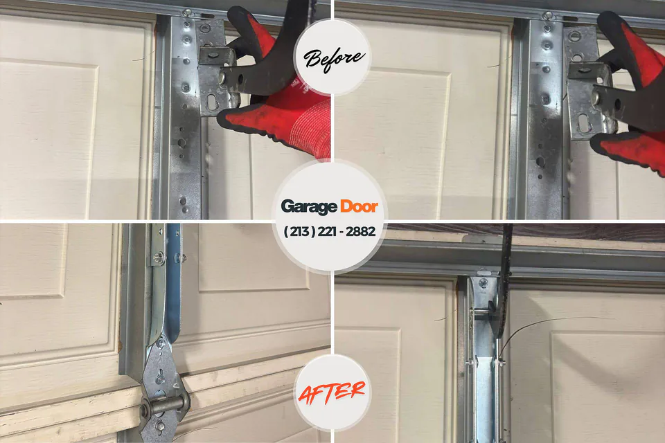 Before and after: garage door repair Collinsville, OK